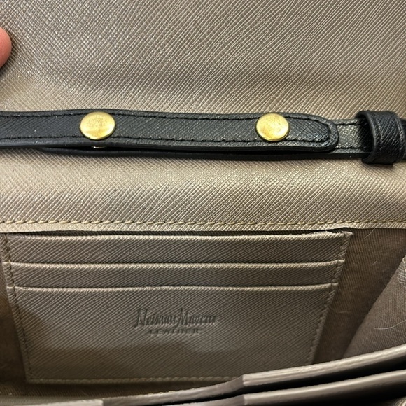 Neiman Marcus Black Leather Crossbody Purse - Picture 3 of 7